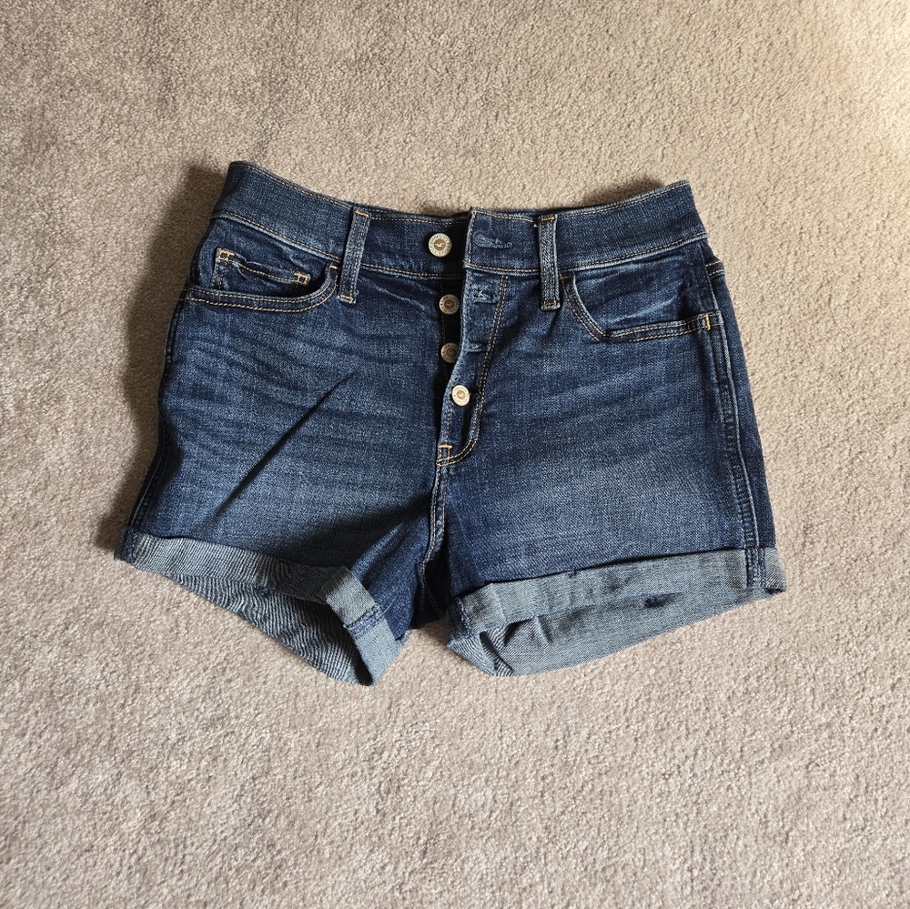 Hollister High-Rise Blue Denim Shorts